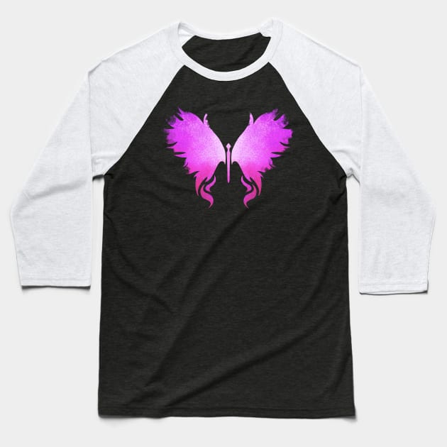 Artistic purple butterfly emoji Baseball T-Shirt by souw83